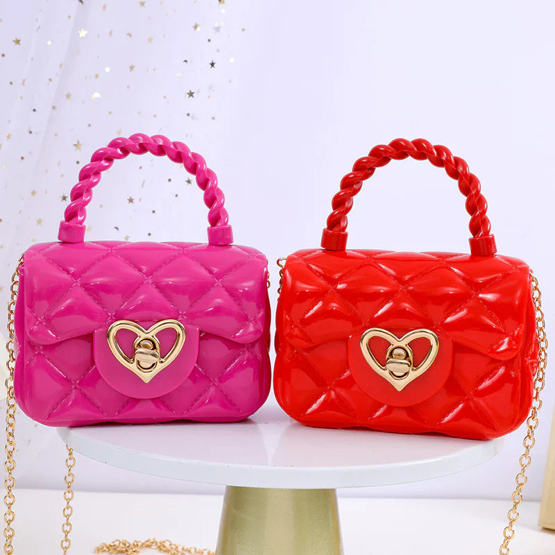 Plastic Transparent Jelly Mini Love Handbag