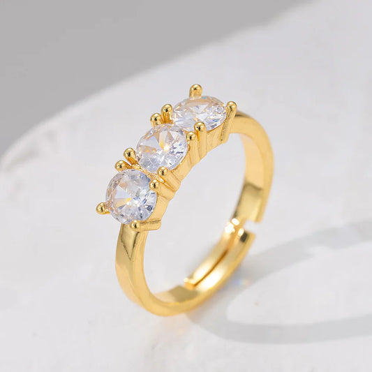 European And American Fashion Cool Gold Square Geometric Diamond Ring