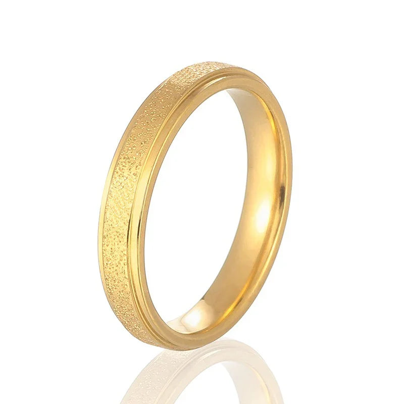 Zircon Popular Titanium Steel Diamond Frosted Ring