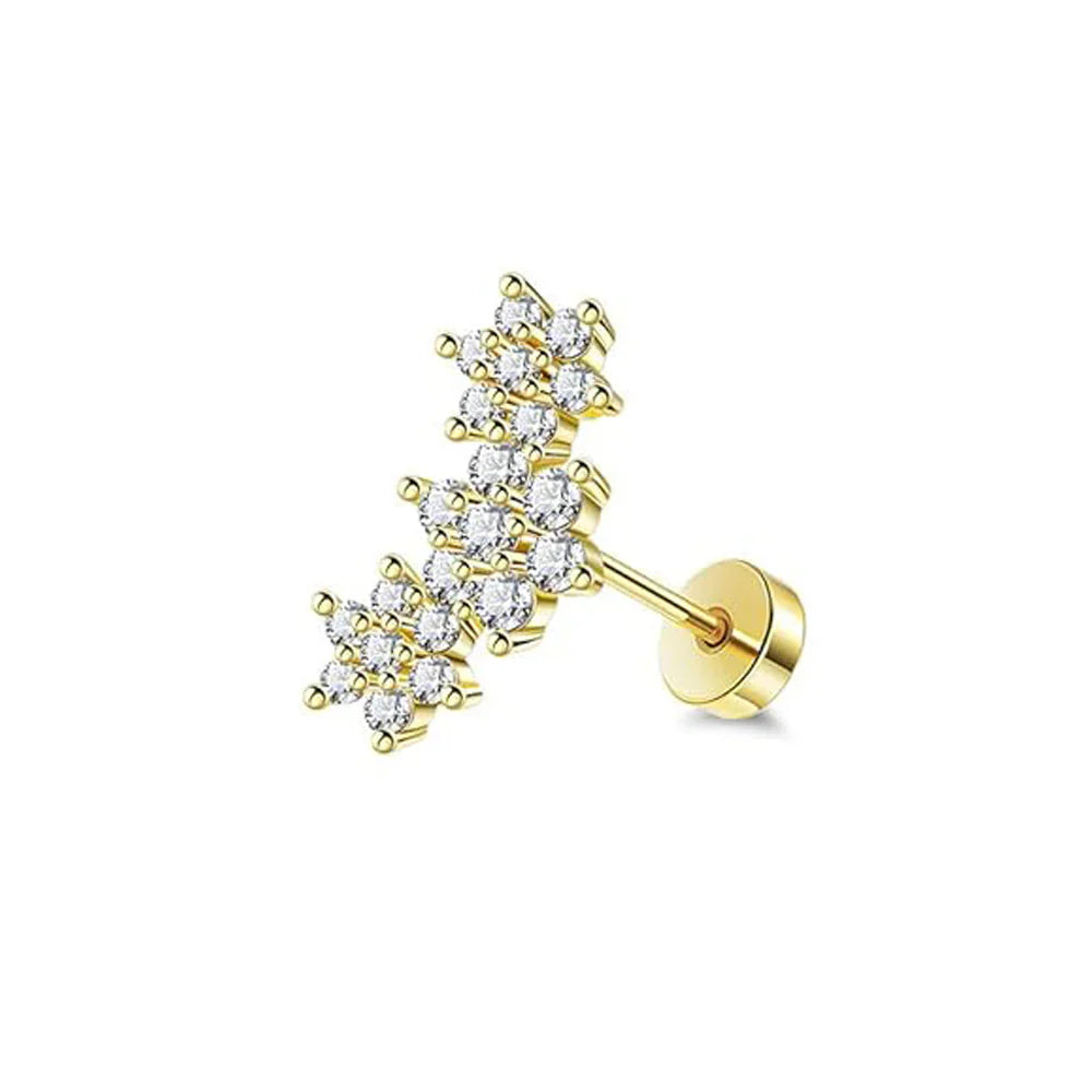 Screw Screw Round Piece Ear Studs Stainless Steel Electroplating Ear Ear Bone Pin