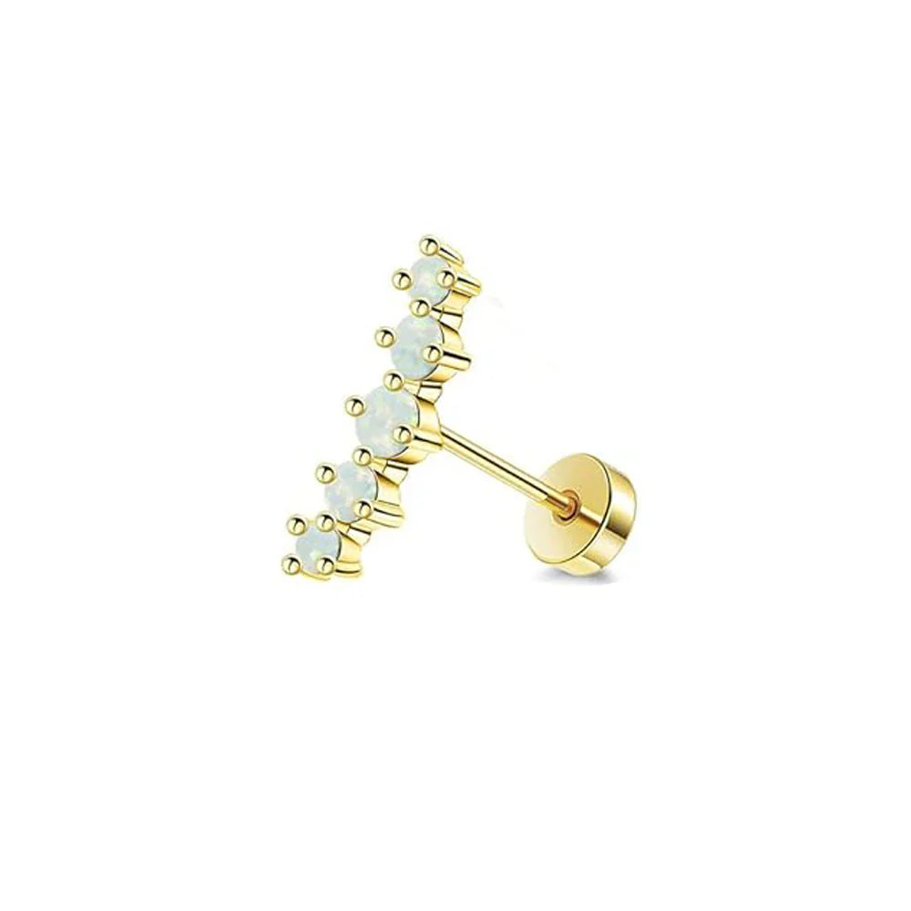 Screw Screw Round Piece Ear Studs Stainless Steel Electroplating Ear Ear Bone Pin
